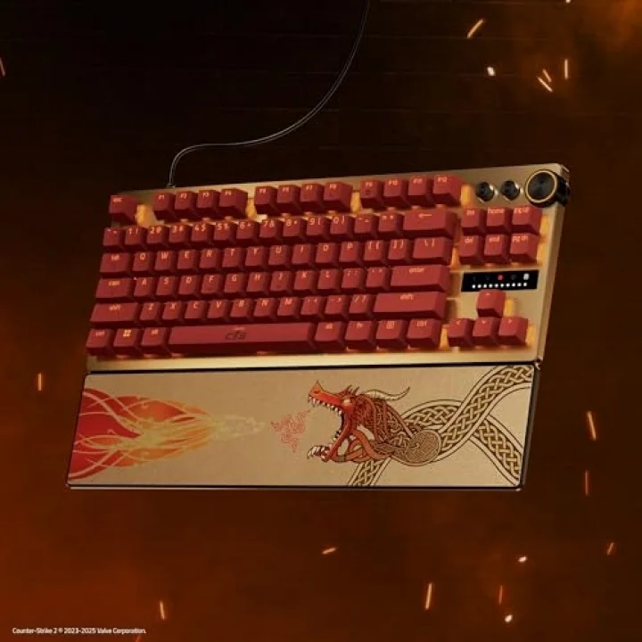 Huntsman V3 Pro Tenkeyless Counter-Strike 2 Dragon Lore - Analogue optical TKL e-sports PC keyboard without numeric keypad - Snap Tap - Rapid Trigger - QWERTY US layout | Dragon Lore
