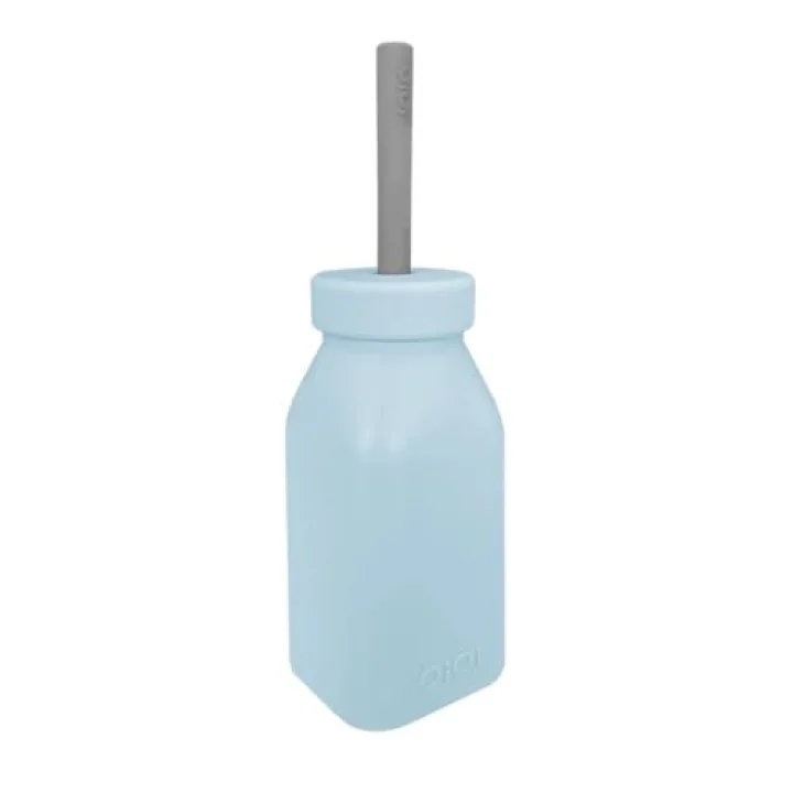 Hüp + Up -Şişe + Pipet - Mineral Blue/Powder Grey