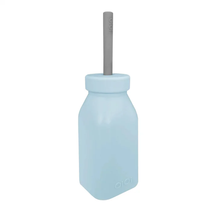 Hüp + Up -Şişe + Pipet - Mineral Blue/Powder Grey