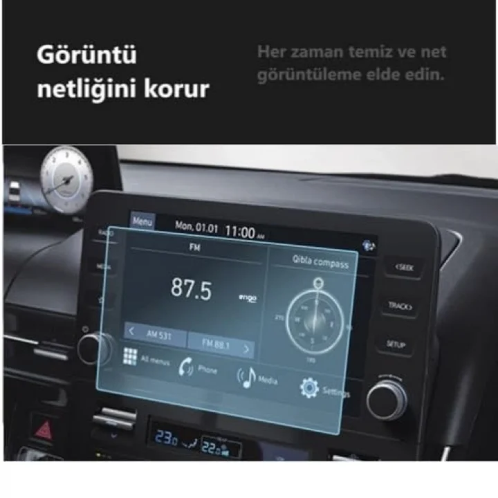 Hyundai Staria Multimedya 8 İnç İle Uyumlu Ekran Koruyucu Nano Şeffaf