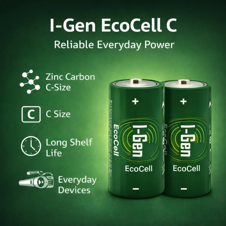 I-Gen Ecocell Çinko Karbon C Boy (R14) 1.5V Pil 10Lu Paket