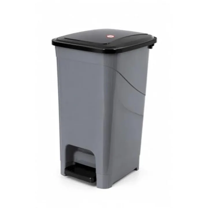 İç Kovalı Slim Pedallı Modern Çöp Kovası, Paslanmaz Çelik Görünümlü, 40 Litre