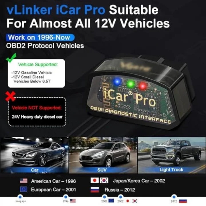 iCar Pro Mini OBD2 Bluetooth Tarayıcı iOS/Android OBD Adaptörü Araç Arıza Kodu Okuyucu Tarama Araçları