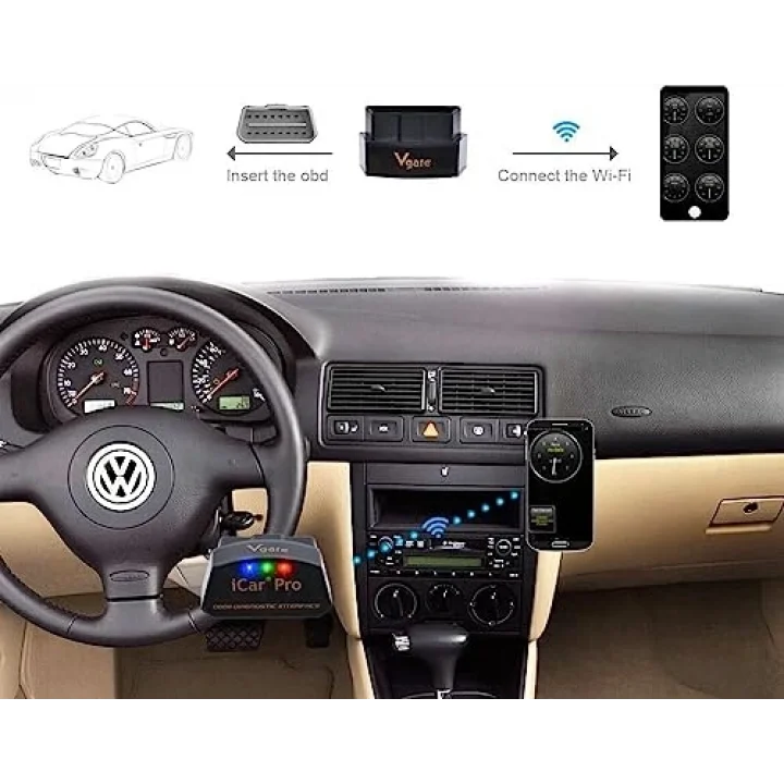 iCar Pro Wi-Fi ELM327 OBD2 OBDII Araba Otomatik Teşhis Tarayıcı Aracı Kontrol Motor Işık iOS iPhone/iPad/Android için Uyumlu Adaptörü Ile