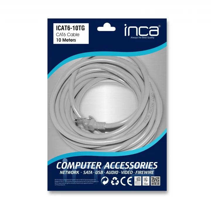 ICAT6-10 CAT6 kablo (gri)
