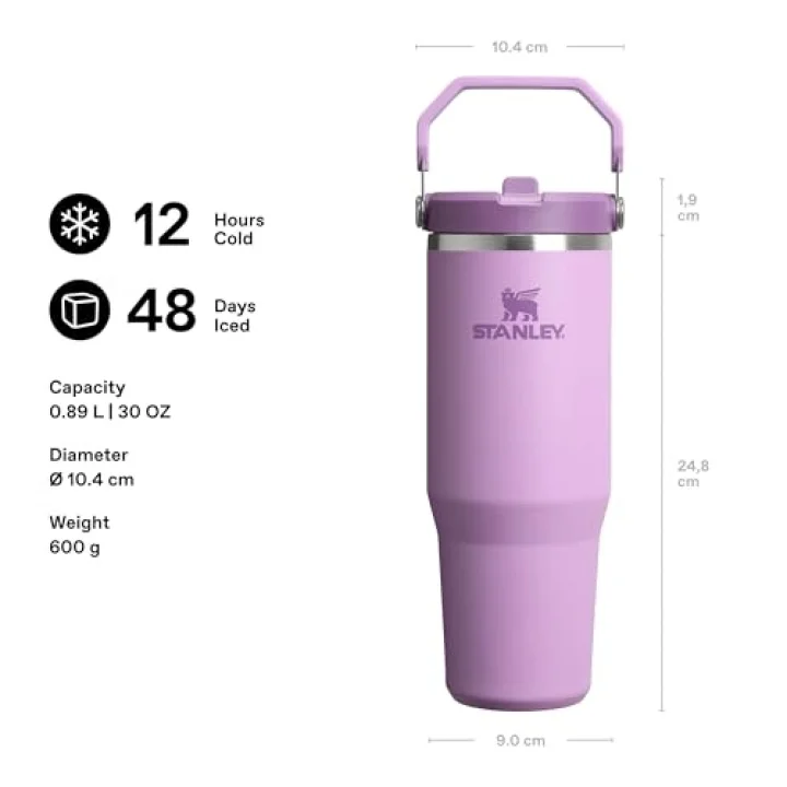 IceFlow Flip Straw Tumbler Pipetli Termos Bardak, 0.89 L