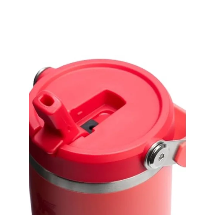 IceFlow Flip Straw Tumbler Pipetli Termos Bardak, 0.89 Litre, Mercan (Hot Coral)