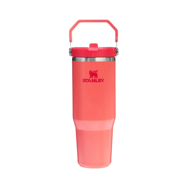 IceFlow Flip Straw Tumbler Pipetli Termos Bardak, 0.89 Litre, Mercan (Hot Coral)