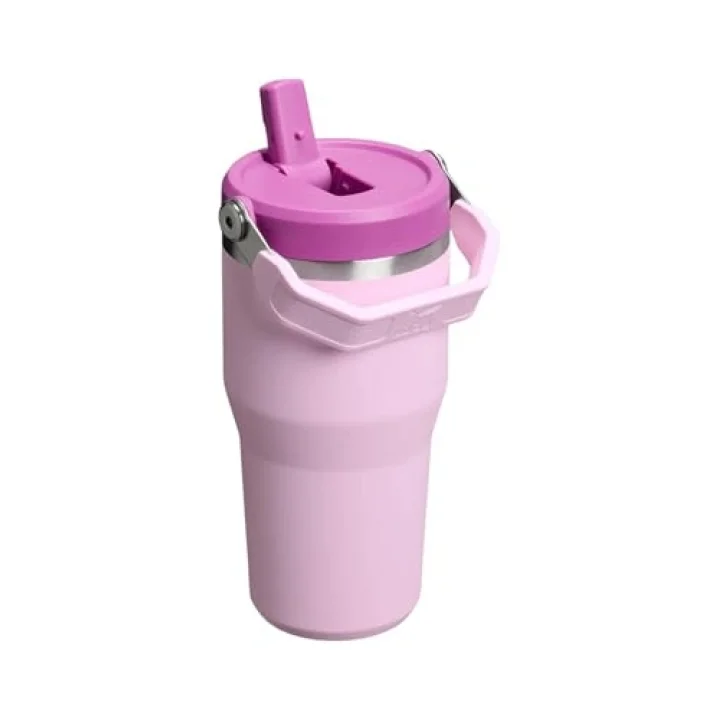IceFlow Flip Straw Tumbler Pipetli Termos Bardak, Kiraz Çiçeği (Cherry Blossom), 0.60 Litre