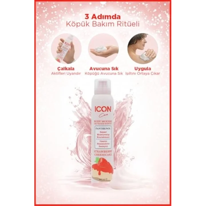 ICON CİLT BAKIM KÖPÜĞÜ STRAWBERRY & CHEESECAKE 2Lİ SET