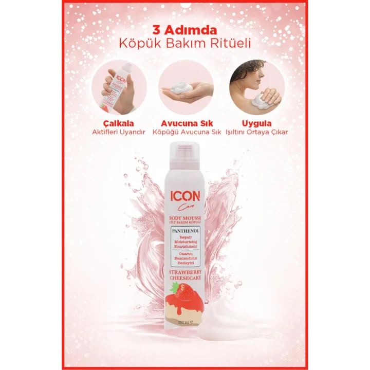 ICON CİLT BAKIM KÖPÜĞÜ STRAWBERRY & CHEESECAKE 2Lİ SET