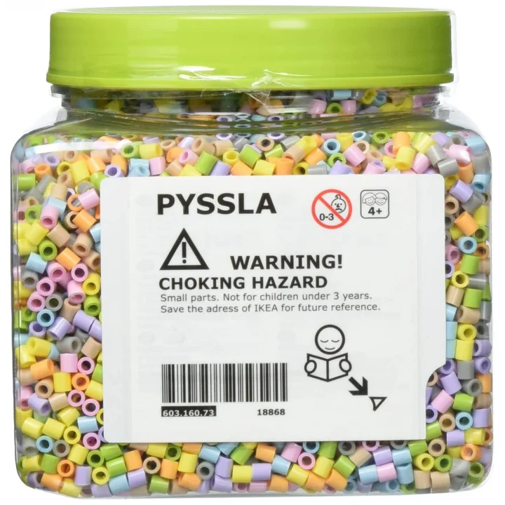 IKE-603.160.73 Pyssla ütü boncukları, pastel renkler