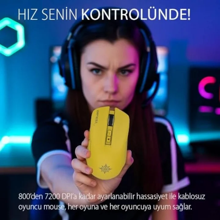 IMG-328MX Oyuncu Mouse | 7D Programlanabilir Tuş, RGB Led, 7200 DPI, Kablosuz Kablolu, Type-C Şarjlı Gaming Mouse
