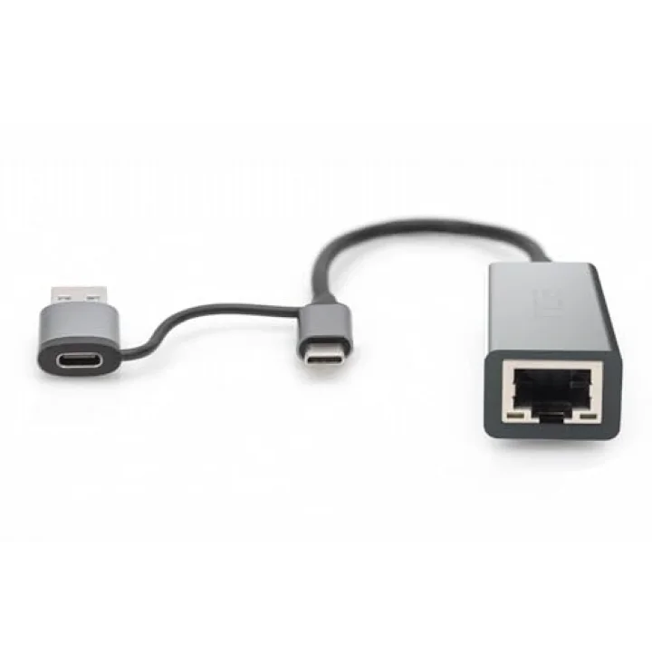 Inca IUTP-01TX USB 3.0 ve Type-C 3.1 Ethernet Adaptörü | 1000Mbps Gigabit RJ45 Ağ Kartı | Alüminyum Kasa | Windows, MacBook, Notebook ve Tablet Uyumlu | Cep Telefonları ile Uyumlu Değil