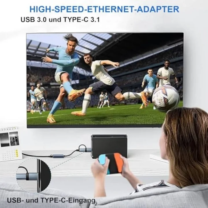 Inca IUTP-01TX USB 3.0 ve Type-C 3.1 Ethernet Adaptörü | 1000Mbps Gigabit RJ45 Ağ Kartı | Alüminyum Kasa | Windows, MacBook, Notebook ve Tablet Uyumlu | Cep Telefonları ile Uyumlu Değil