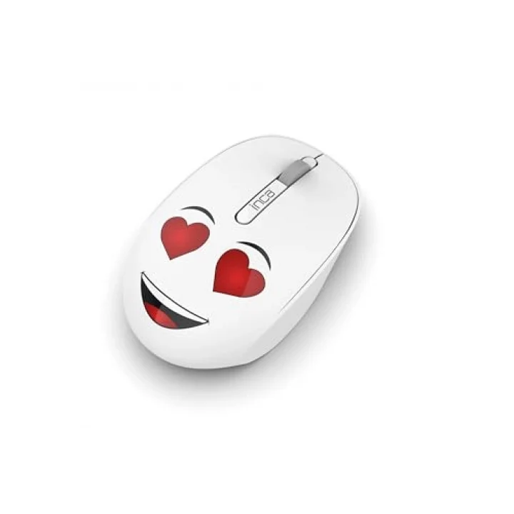 INCA WENNY IWM-245BT DESİNG 3D WİRELESS MOUSE- BEYAZ, Sevimli Emoji Karakterli,2.4 GHz Nano USB,Ergonomik Zarif Kullanım Şekli, Konforlu Dokunuş Hissi,1200 Dpi, 10M Çekim Mesafesi,Uyku Modu