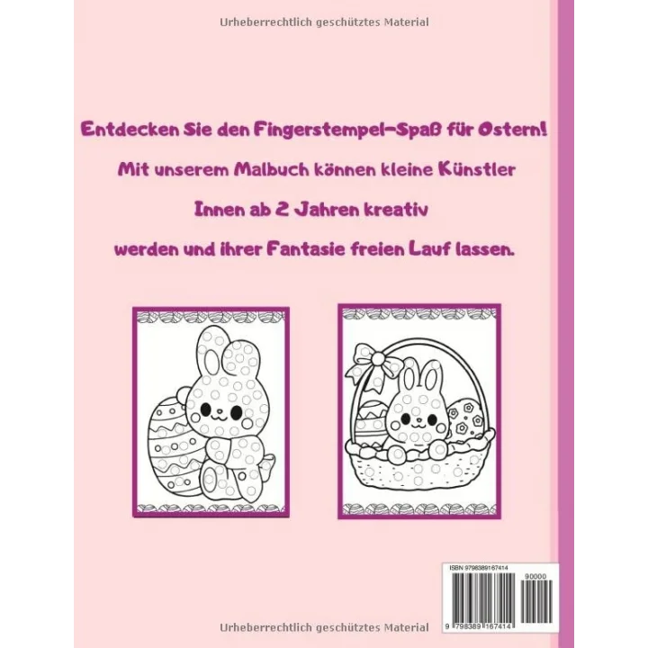 Independently published Ostern fingerstempel malbuch fur kinder Frohe ostern : Das große Fingerstempelbuch Ostern ab 2 Jahren! +50 süße Motive zum Ausmalen und Kritzeln ab ... Malbuch kinder ab 2 J...