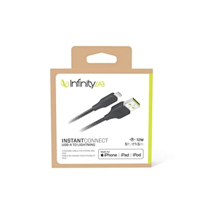 Infinitylab by - InstantConnect Kablo USB-A Lightning,Siyah,1.5m