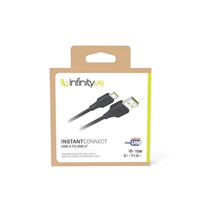 Infinitylab by - InstantConnect Kablo USB-A USB-C,Siyah,1.5m