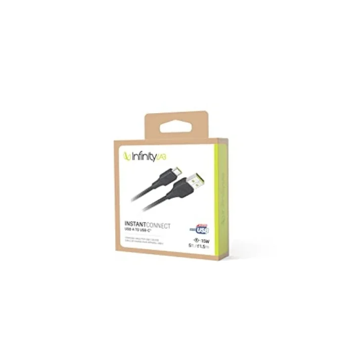Infinitylab by - InstantConnect Kablo USB-A USB-C,Siyah,1.5m