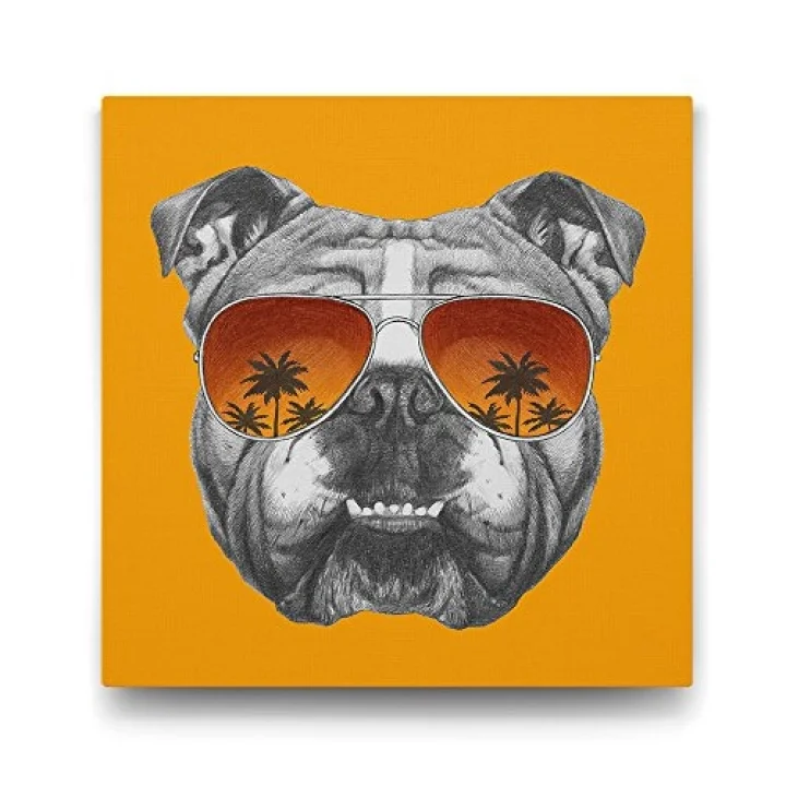 İngiliz Bulldog Tablosu - 60x60cm