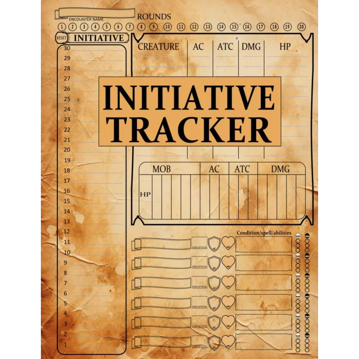Initiative Tracker: manage encounters with this RPG Encounter Tracker, designed for fast and easy combat organization in games. Tailored for 1 to 6 ... conditions, and player and enemy stats,dnd 5e