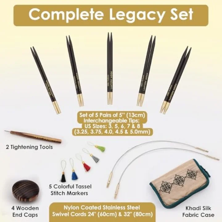 Interchangeable Needle Set 5-Legacy Sizes 3/3.25mm To 8/5mm -LM350302