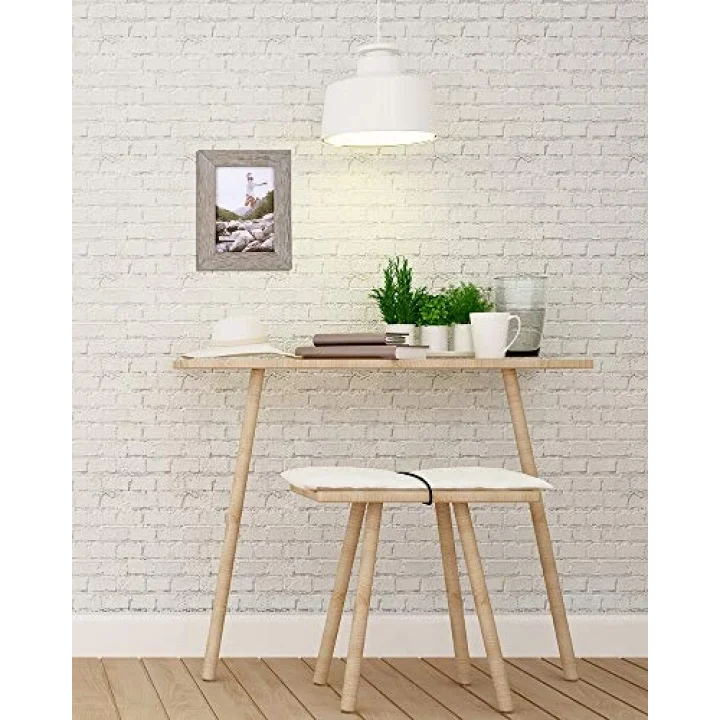 International Designs Rustikal Fashion breit Linear graywash Holz Bilderrahmen, 5 x 7, grau