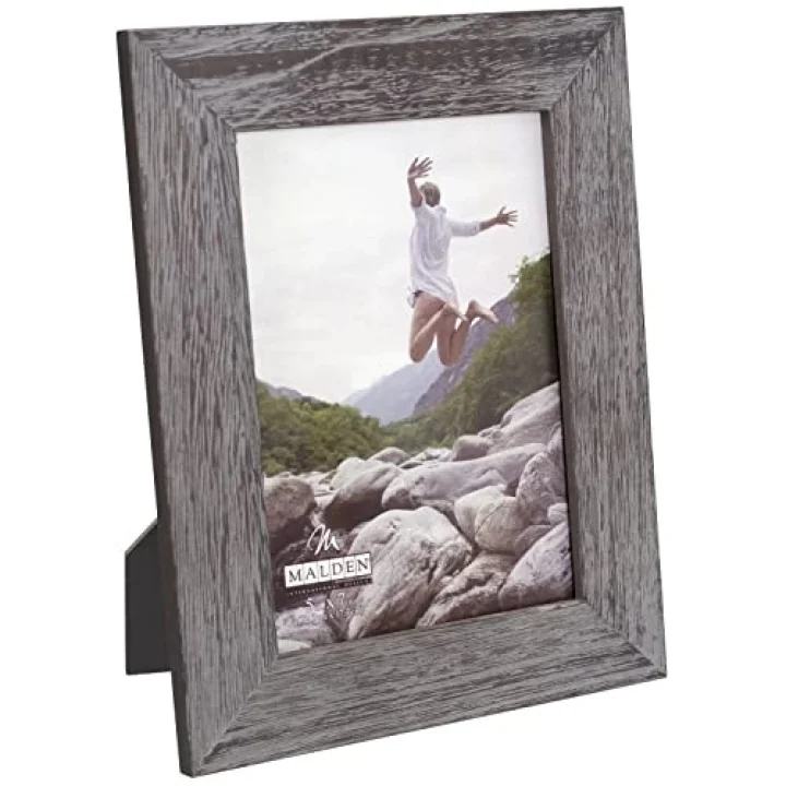 International Designs Rustikal Fashion breit Linear graywash Holz Bilderrahmen, 5 x 7, grau