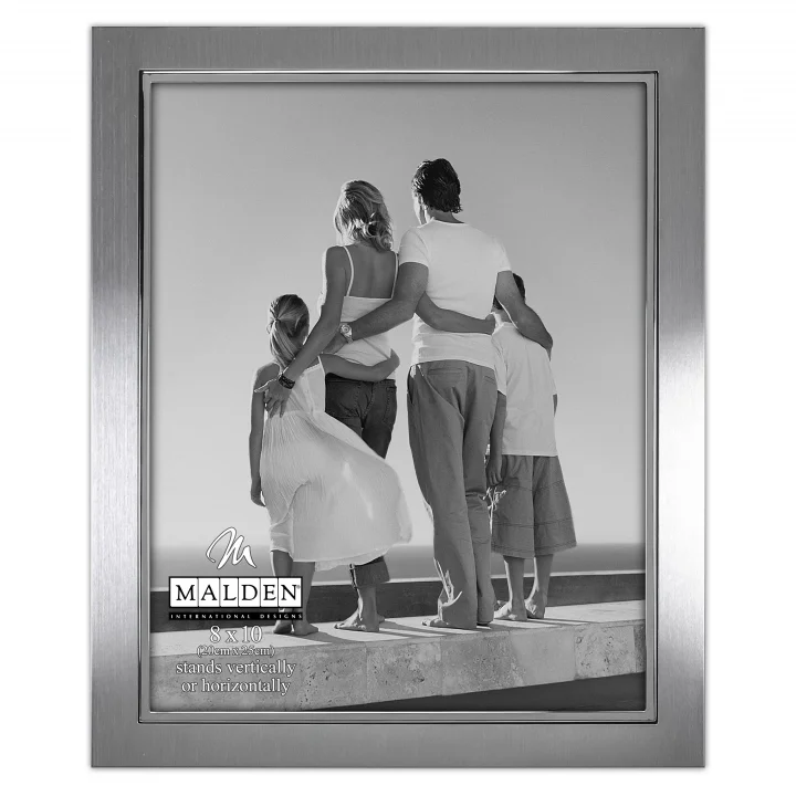 International Designs Uptown Mat Gümüş, Gümüş Moda Metal Çerçeve, 8x10, Gümüş