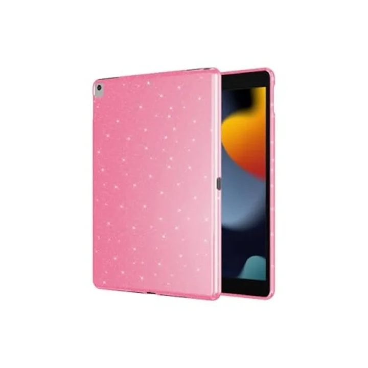 iPad 10.2 2021 (9.Nesil) Simli Parlak Görünümlü ile Uyumlu Tablet Koton Kılıf-Siyah
