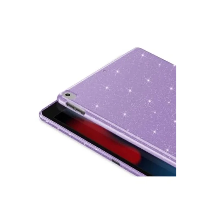 iPad 10.2 2021 (9.Nesil) Simli Parlak Görünümlü ile Uyumlu Tablet Koton Kılıf-Siyah
