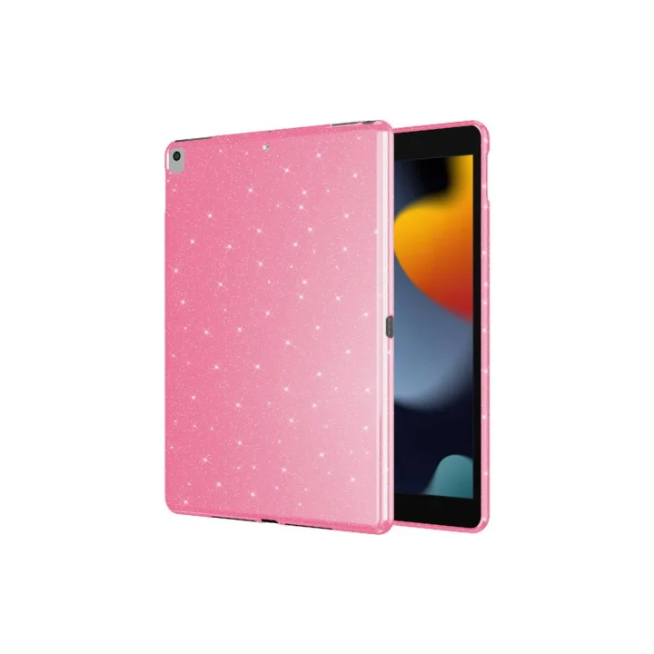 iPad 10.2 2021 (9.Nesil) Simli Parlak Görünümlü ile Uyumlu Tablet Koton Kılıf-Siyah