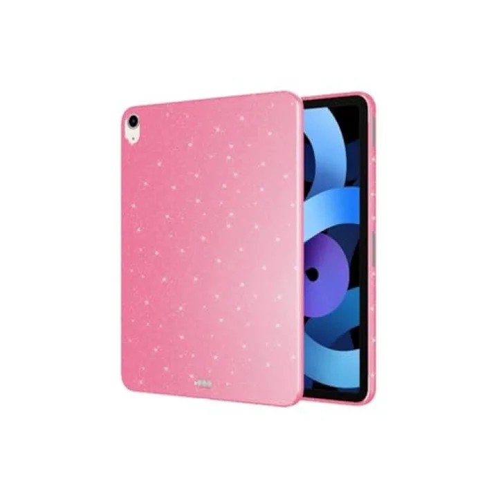 iPad 10.9 2022 (10.Nesil) Simli Parlak Görünümlü ile Uyumlu JoieCreatif Tablet Koton Kılıf-Pembe Koyu 2