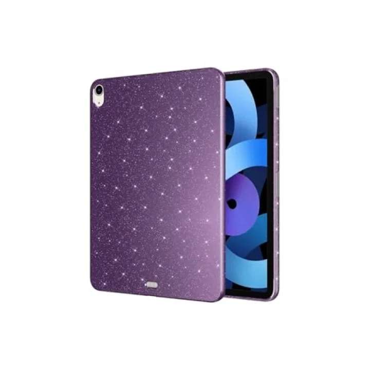 iPad 10.9 2022 (10.Nesil) Simli Parlak Görünümlü SBT Tablet Koton Kılıf - Derin Mor