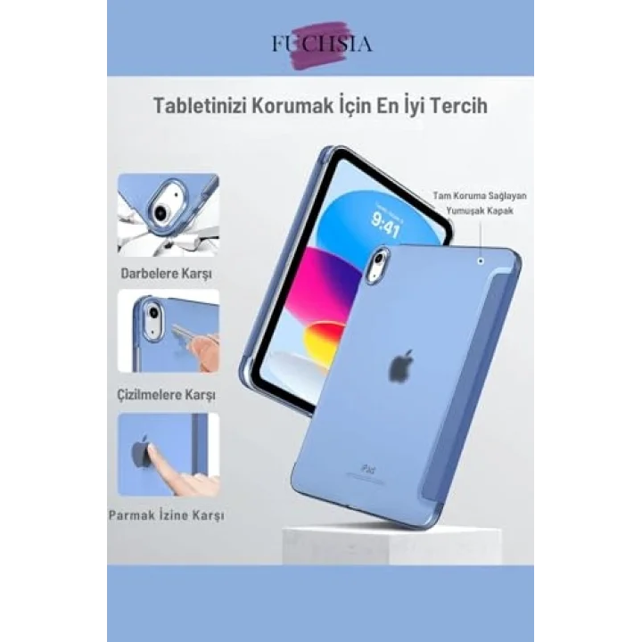 iPad 11. Nesil A16 2025 ile Uyumlu 11 inç Kalem Bölmeli Standlı Tri Folding Tablet Kılıfı