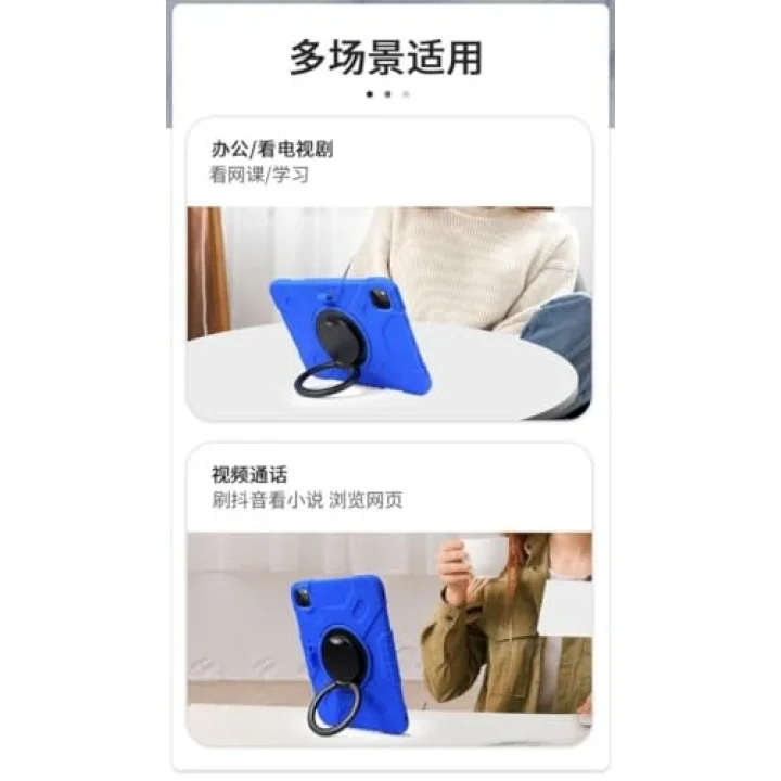 iPad 7. 8. 9. Nesil 10.2 ile uyumlu Kılıf Askılı Silikon Handle Ring Yüzüklü Amour Tank Case 2019 2020 2021 Koyu Mor
