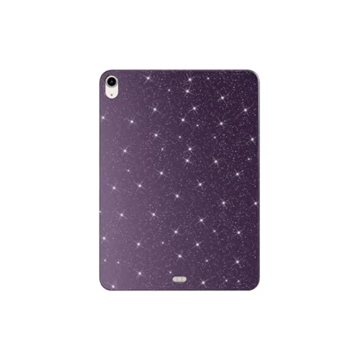 iPad Air 11 2024 Simli Parlak Görünümlü ile Uyumlu Tablet Koton Kılıf-Derin Mor 2