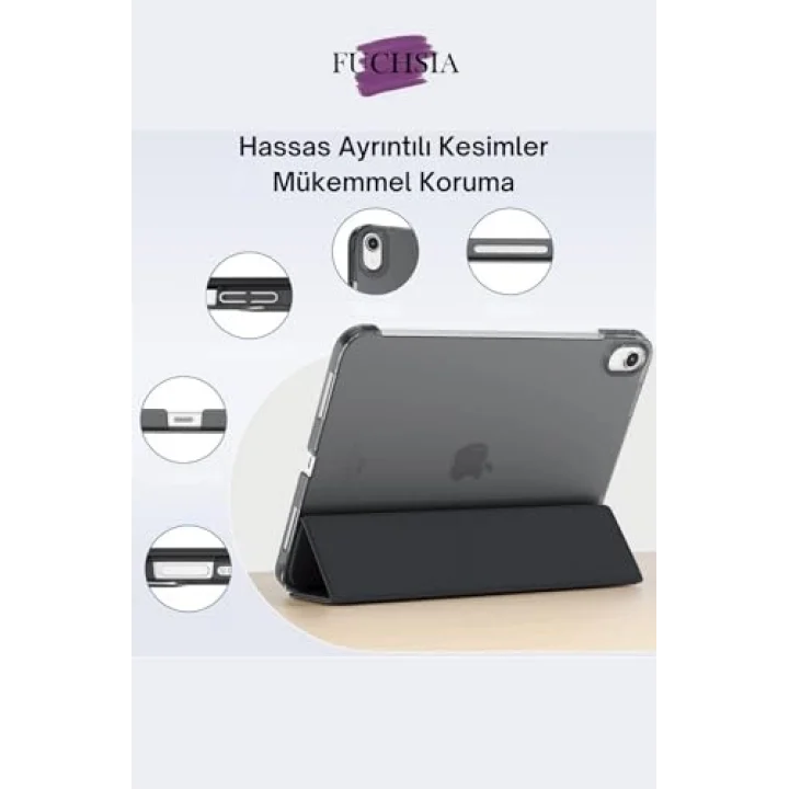 iPad Air 11 2025 M3 Çip ile Uyumlu Katlanabilir Standlı Smart Cover Tablet Kılıfı