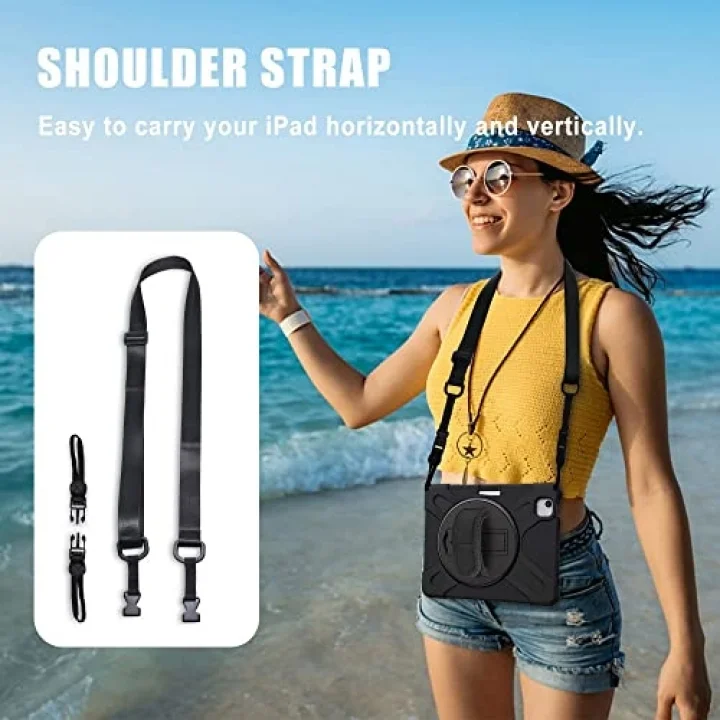 iPad Air 11inç M4/M3/M2 2026-2024 ile uyumlu Kılıf Defender Askılı Zırhlı Tank Case