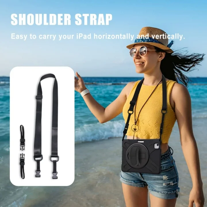 iPad Air 11inç M4/M3/M2 2026-2024 ile uyumlu Kılıf Defender Askılı Zırhlı Tank Case