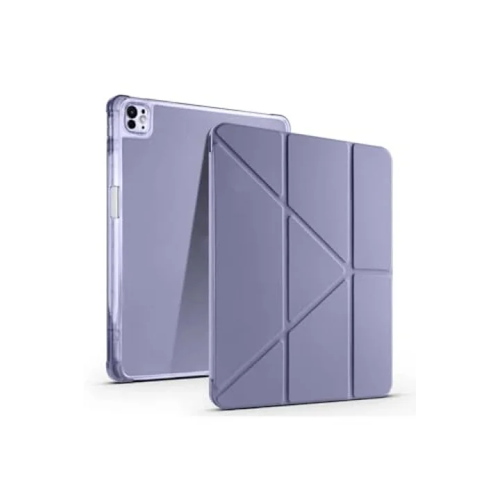 iPad Air 13 2025 M3 Kılıf Tri Folding Kalem Bölmeli Standlı Kılıf - Mor