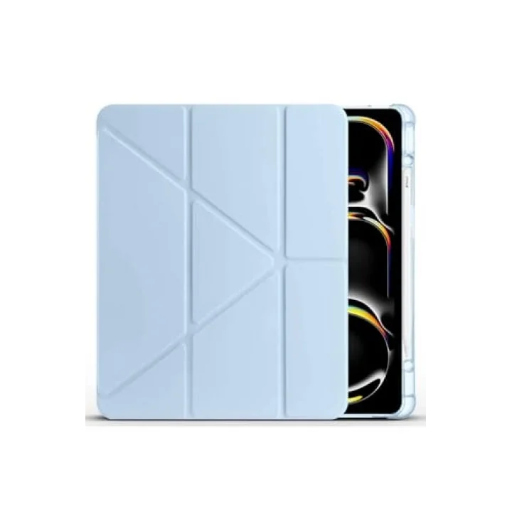 iPad Air 13 2025 M3 Kılıf Tri Folding Kalem Bölmeli Standlı Kılıf - Mor