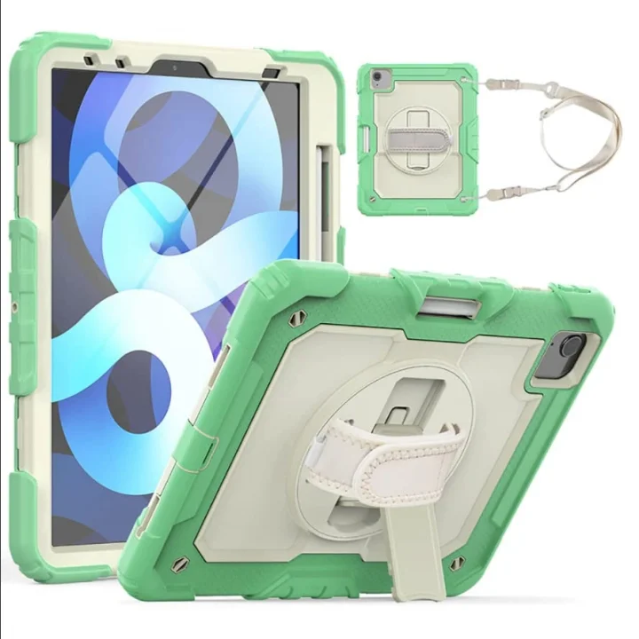 iPad Air 4 10.9 ile uyumlu Kılıf Renkli Strap Zırh Case A2072 A2316 A2324 A2325
