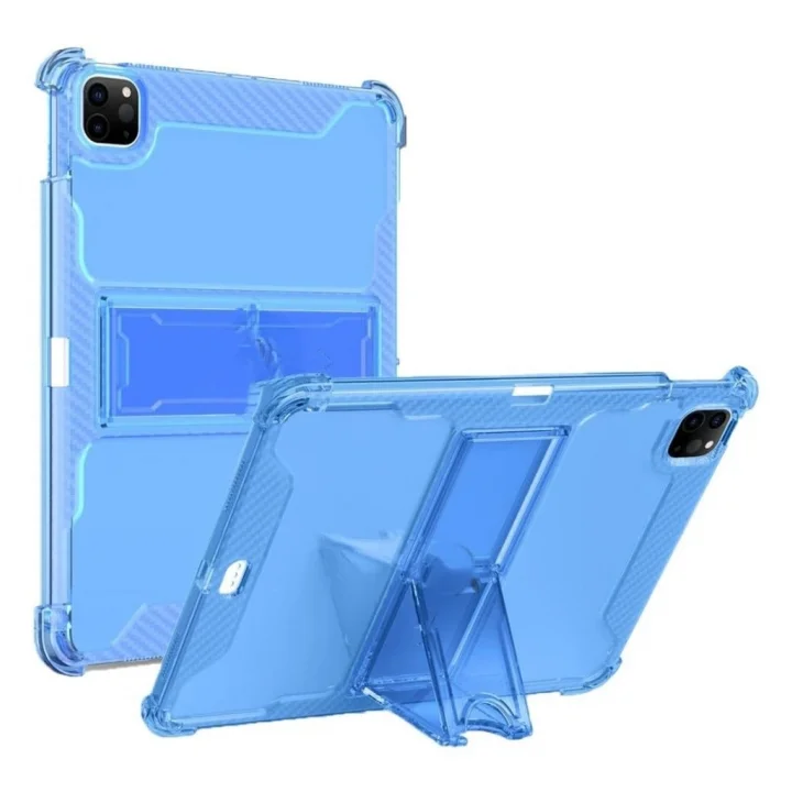 iPad Air 5 10.9 ile uyumlu Kılıf Kalem Bölemli Standlı Darbelere Dayanıklı Şeffaf Kapak