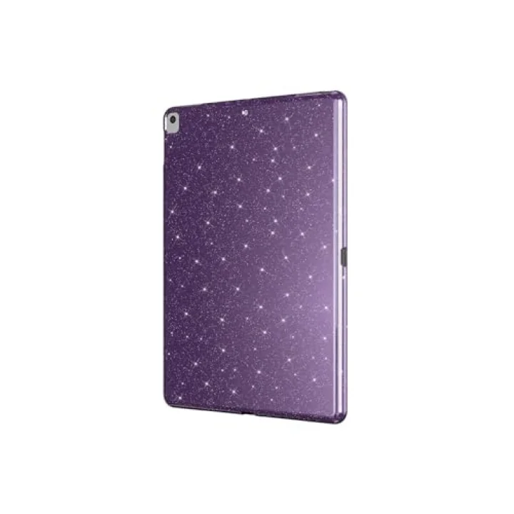 iPad ile Uyumlu 10.2 (8 Nesil) Simli Parlak Görünümlü Tablet Koton Kılıf - Derin Mor