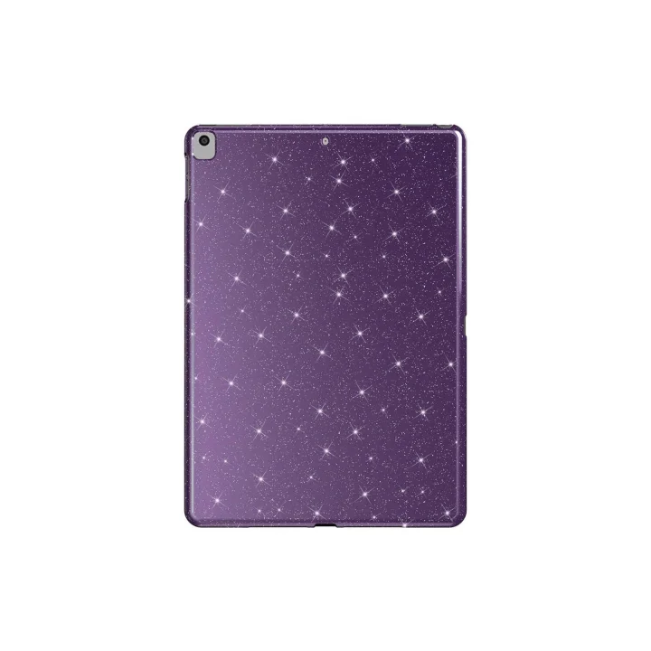 iPad ile Uyumlu 10.2 (8 Nesil) Simli Parlak Görünümlü Tablet Koton Kılıf - Derin Mor