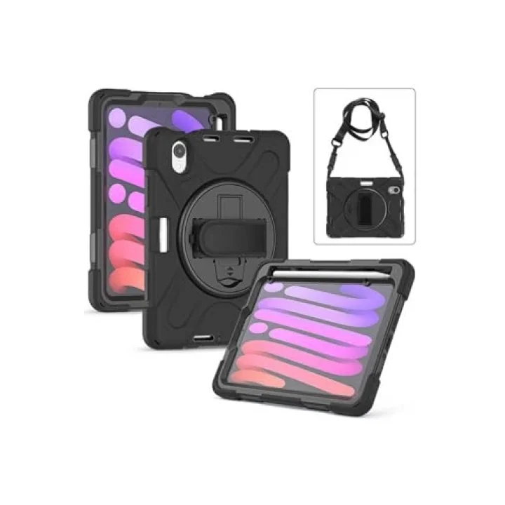 iPad Mini ile Uyumlu 2021 (6.Nesil) SBT Defender Tablet Silikon - Siyah