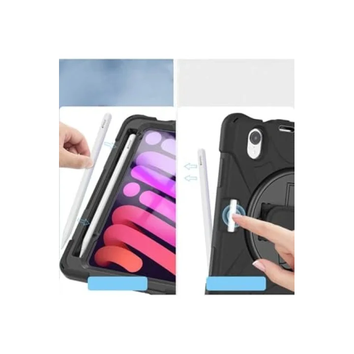 iPad Mini ile Uyumlu 2021 (6.Nesil) SBT Defender Tablet Silikon - Siyah