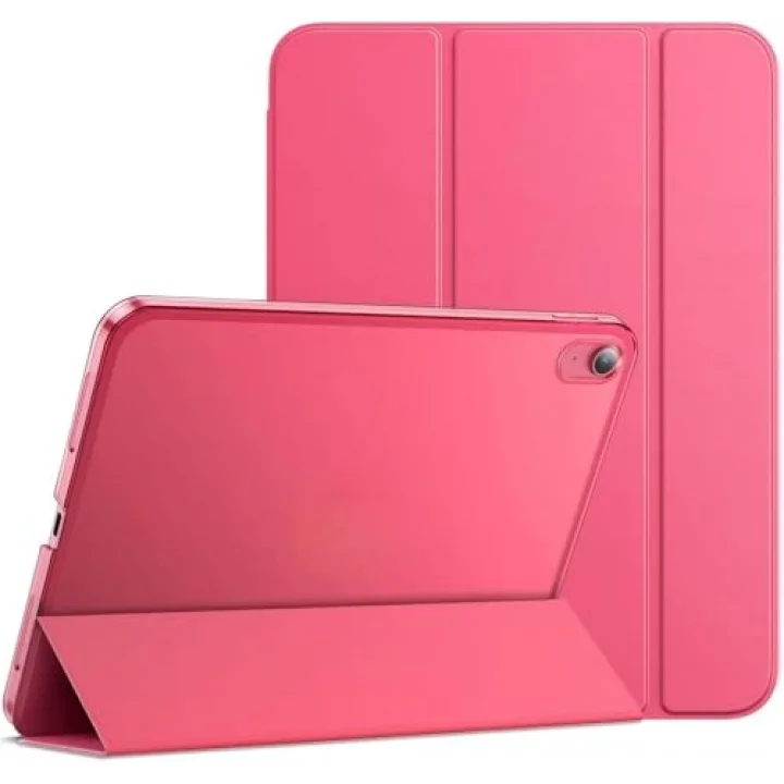 iPad Pro 10.5 ile uyumlu Kılıf PU Deri Smart Standlı Case A1701 A1709 A1852 Karpuz Kırmızısı